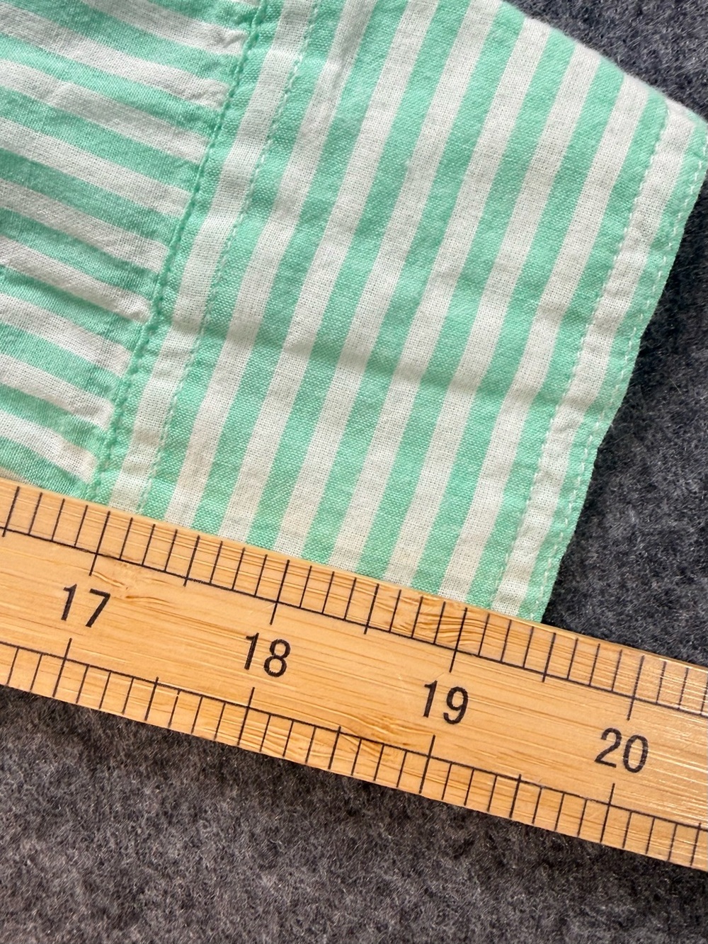 J.Crew Size 8 Mint Green White Stripe Cotton Button Down Shirt Coastal Summer - Picture 9 of 10